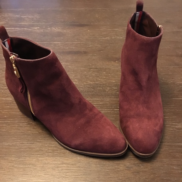 Tommy Hilfiger Shoes - NWOT Tommy Hilfiger Red Suede Booties